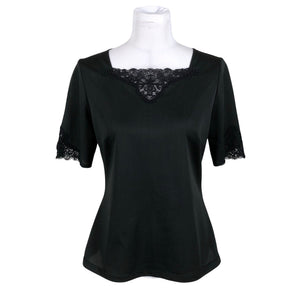 Unisex Lady Ann - Short-sleeved blouse, size 40 - Black (1)