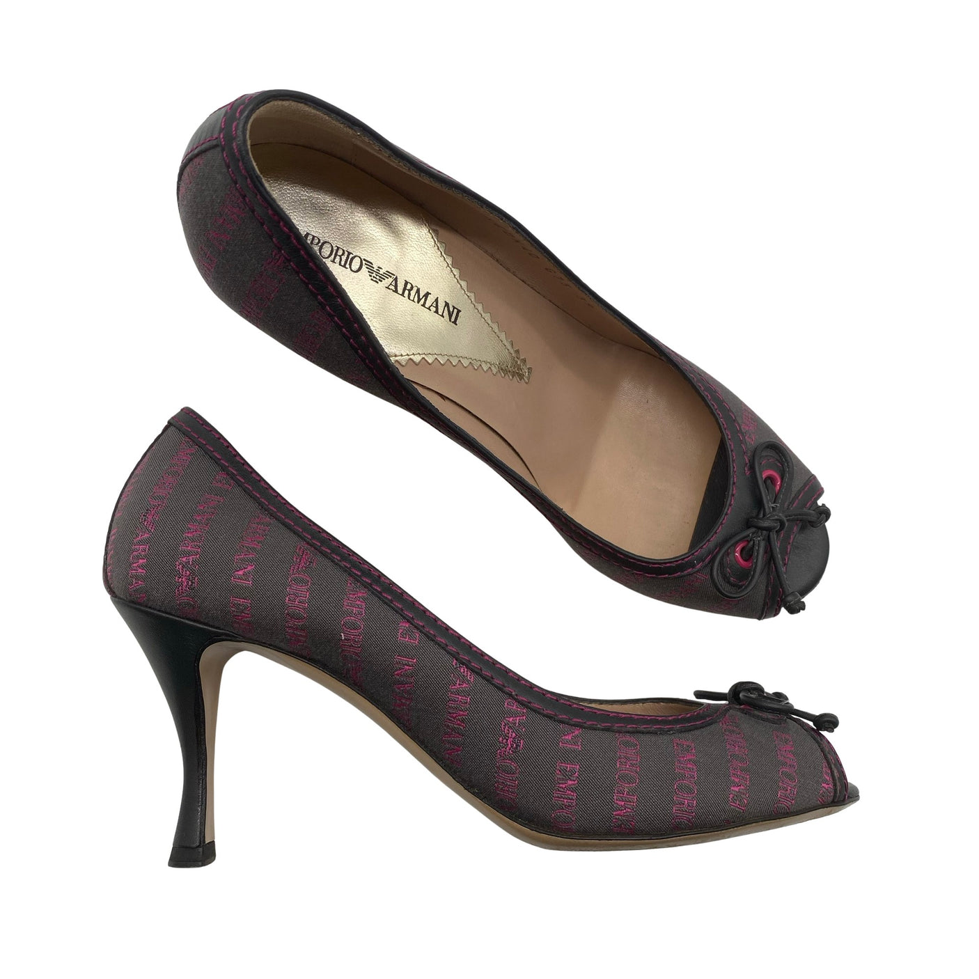 Unisex Emporio Armani - Open toe high heel shoes, size 39 - Gray (1)