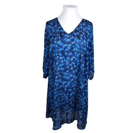 Unisex Zizzi - Schiffon dress, size 46 - Blue ()