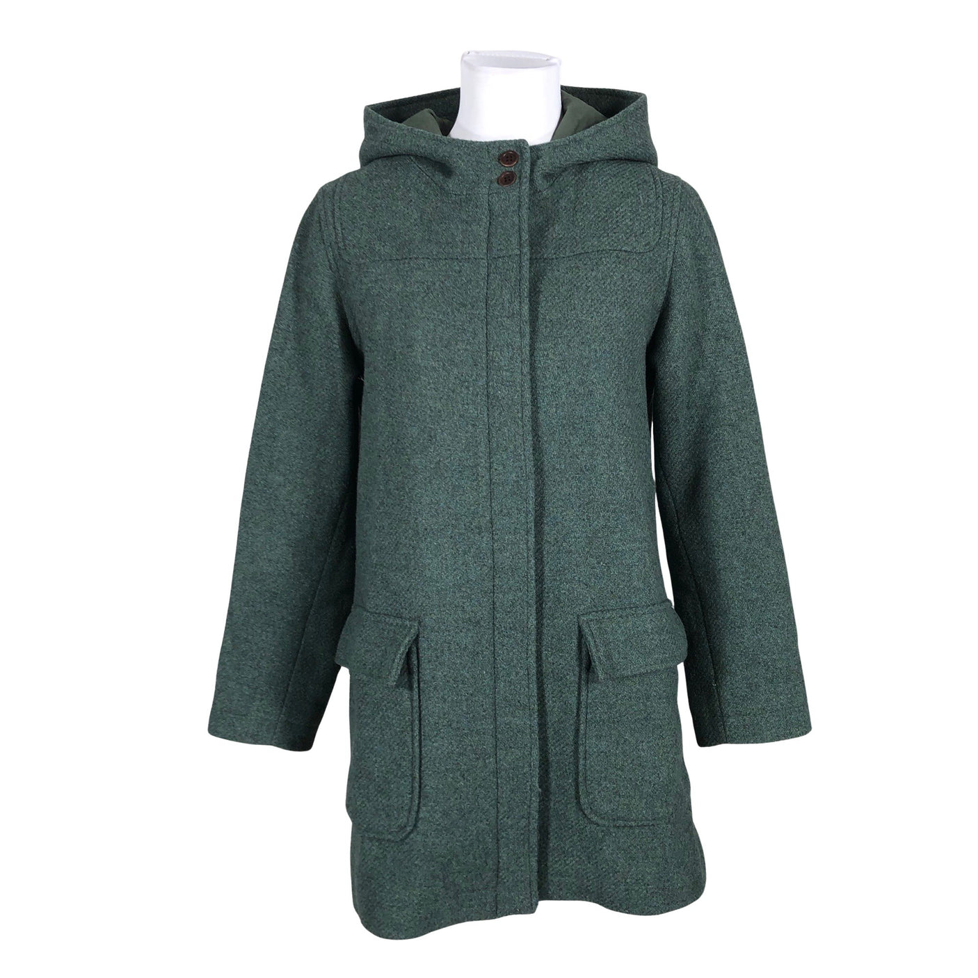 Unisex Twothirds - Wool coat, size 36 - Green (1)