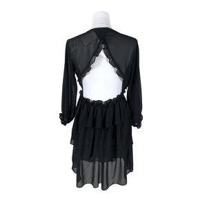 Unisex NOSH - Schiffon dress, size 38 - Black (2)