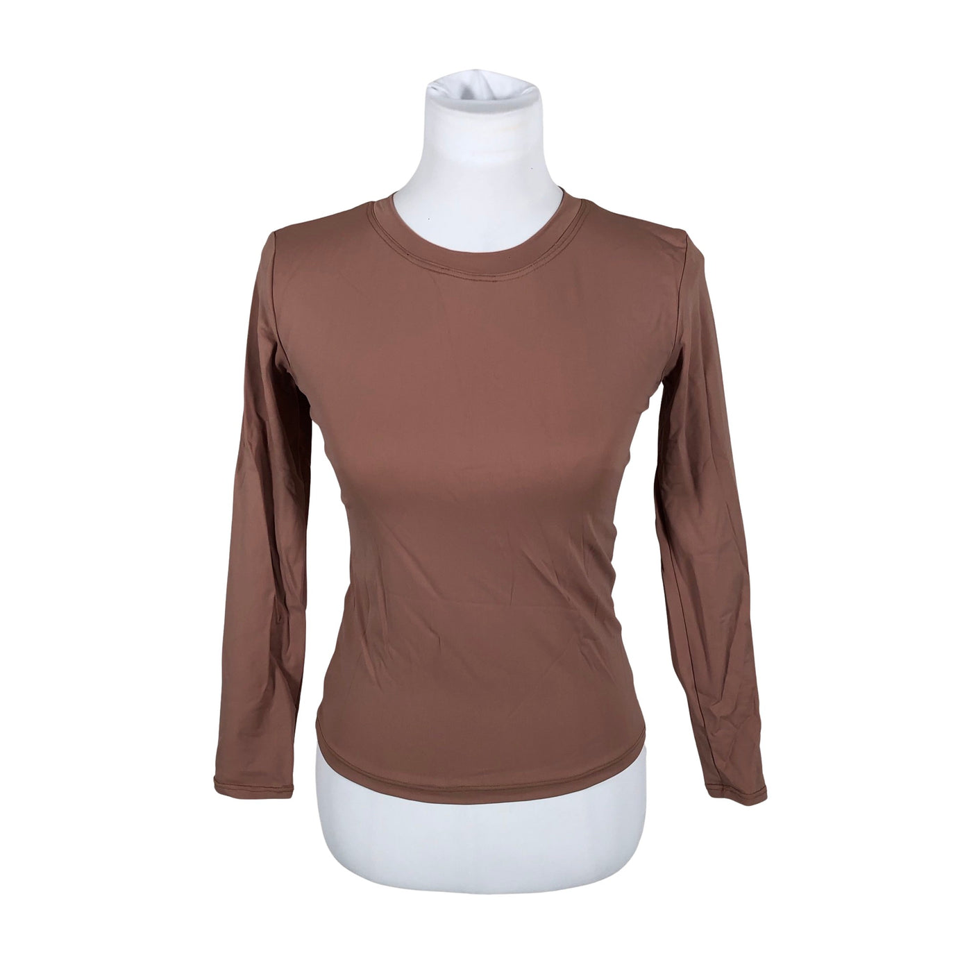 Unisex Handmade - Sports shirt, long sleeve, size S - Brown (1)