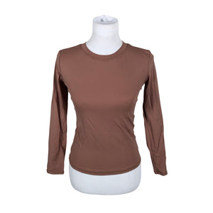 Unisex Handmade - Sports shirt, long sleeve, size S - Brown (1)