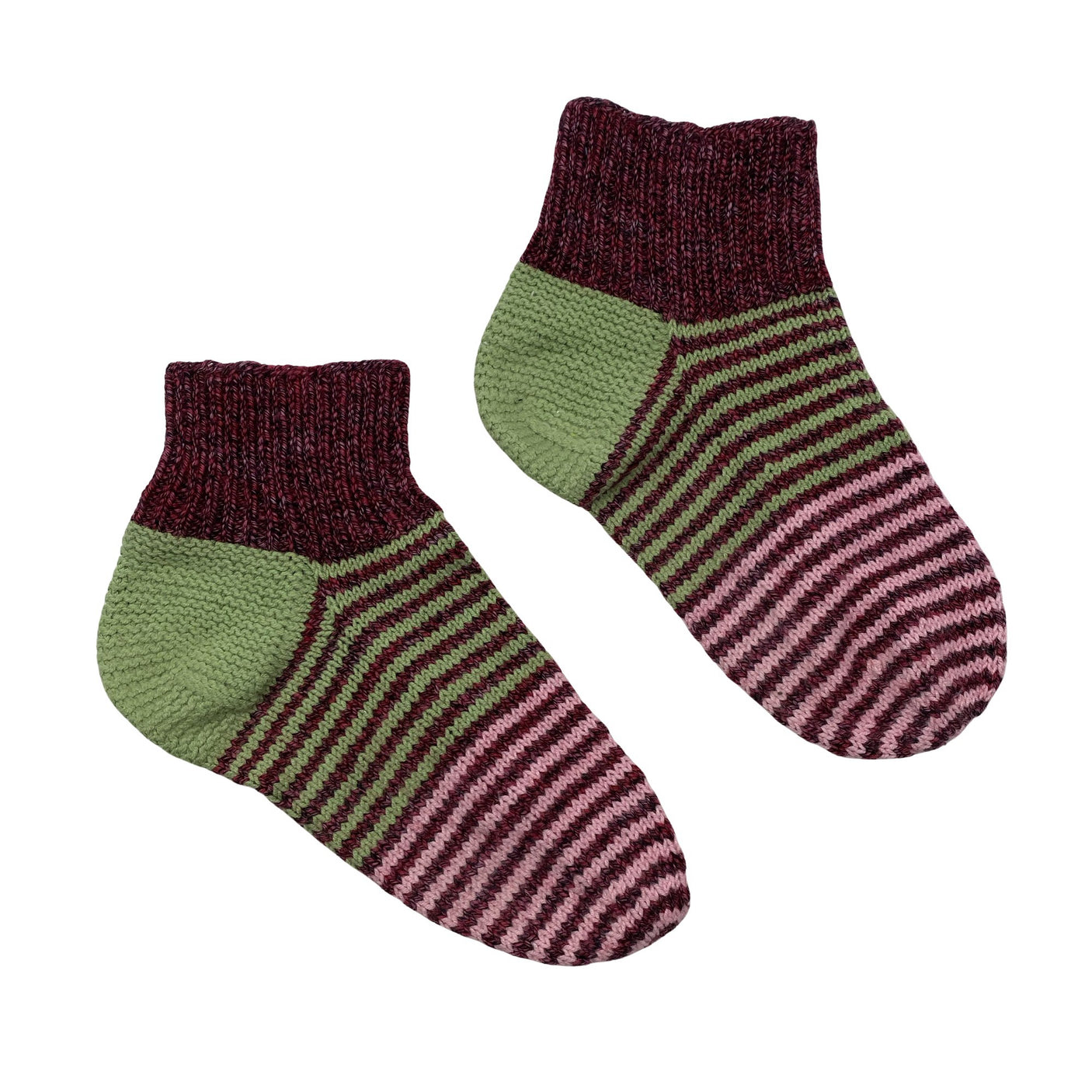 Unisex Handmade - Wool socks, size 39 - Wine red (1)
