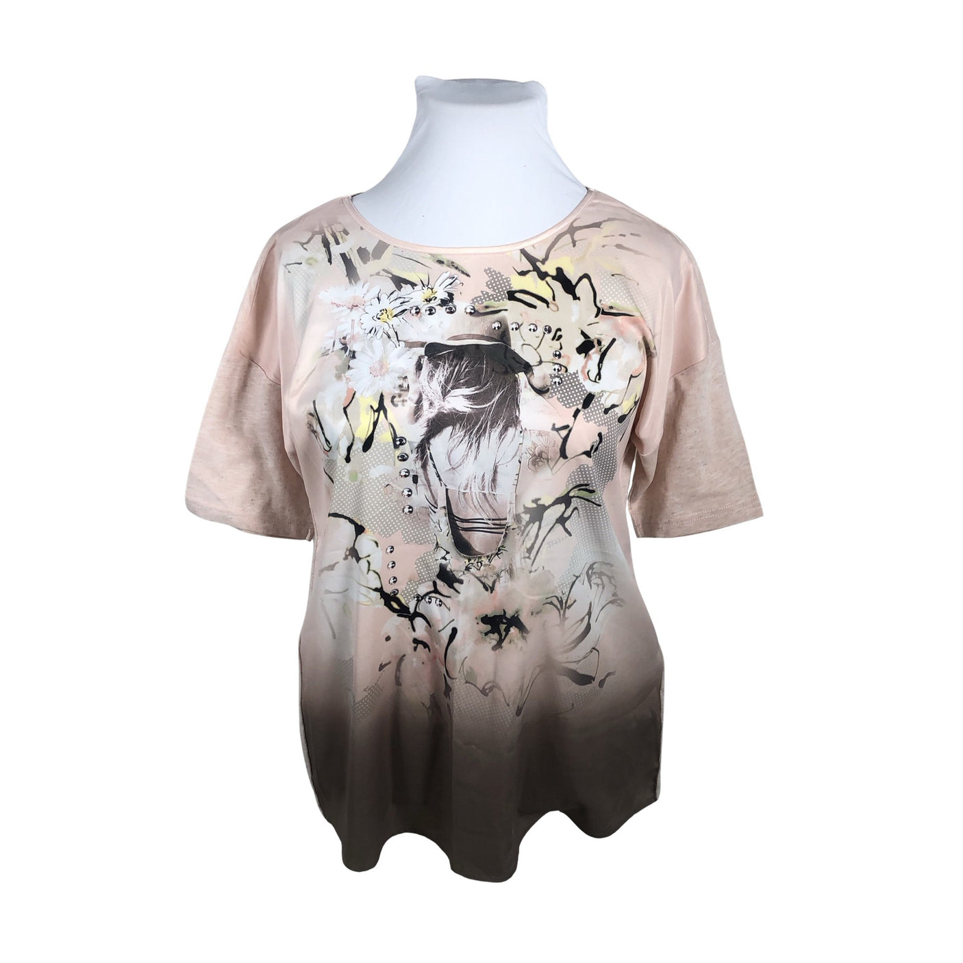 Unisex Gerry Weber - Short-sleeved blouse, size 44 - Light pink (1)