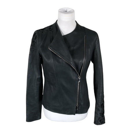 Unisex Massimo Dutti - Leather jacket, size 36 - Gray ()