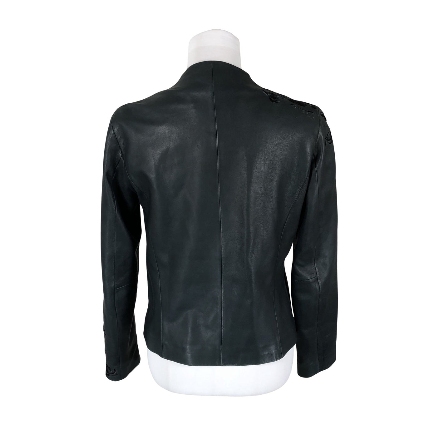 Unisex Massimo Dutti - Leather jacket, size 36 - Gray (3)