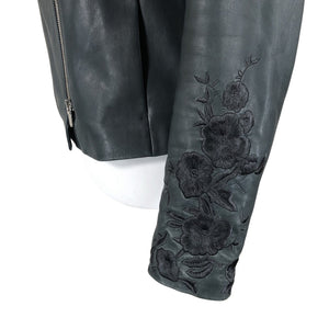 Unisex Massimo Dutti - Leather jacket, size 36 - Gray (2)