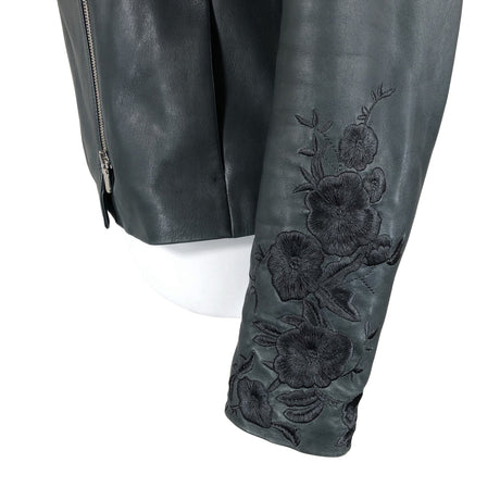 Unisex Massimo Dutti - Leather jacket, size 36 - Gray (2)