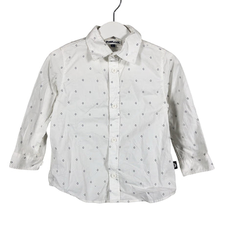 Unisex POMPdeLUX - Collared shirt, size 80 - 86 - White ()