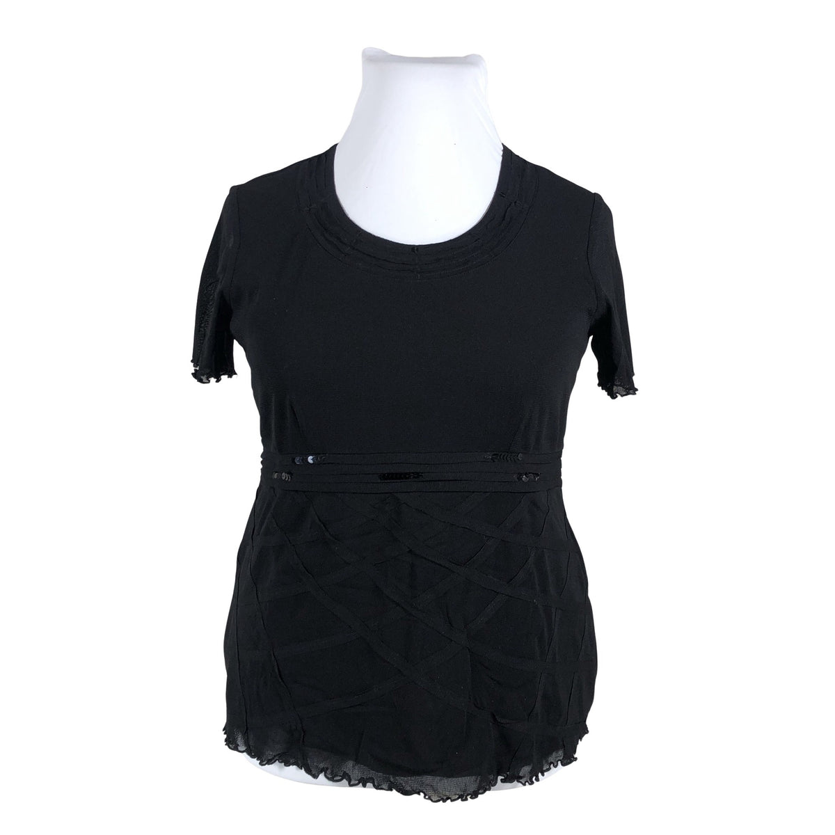 Unisex Gerry Weber - Short-sleeved blouse, size 42 - Black (1)