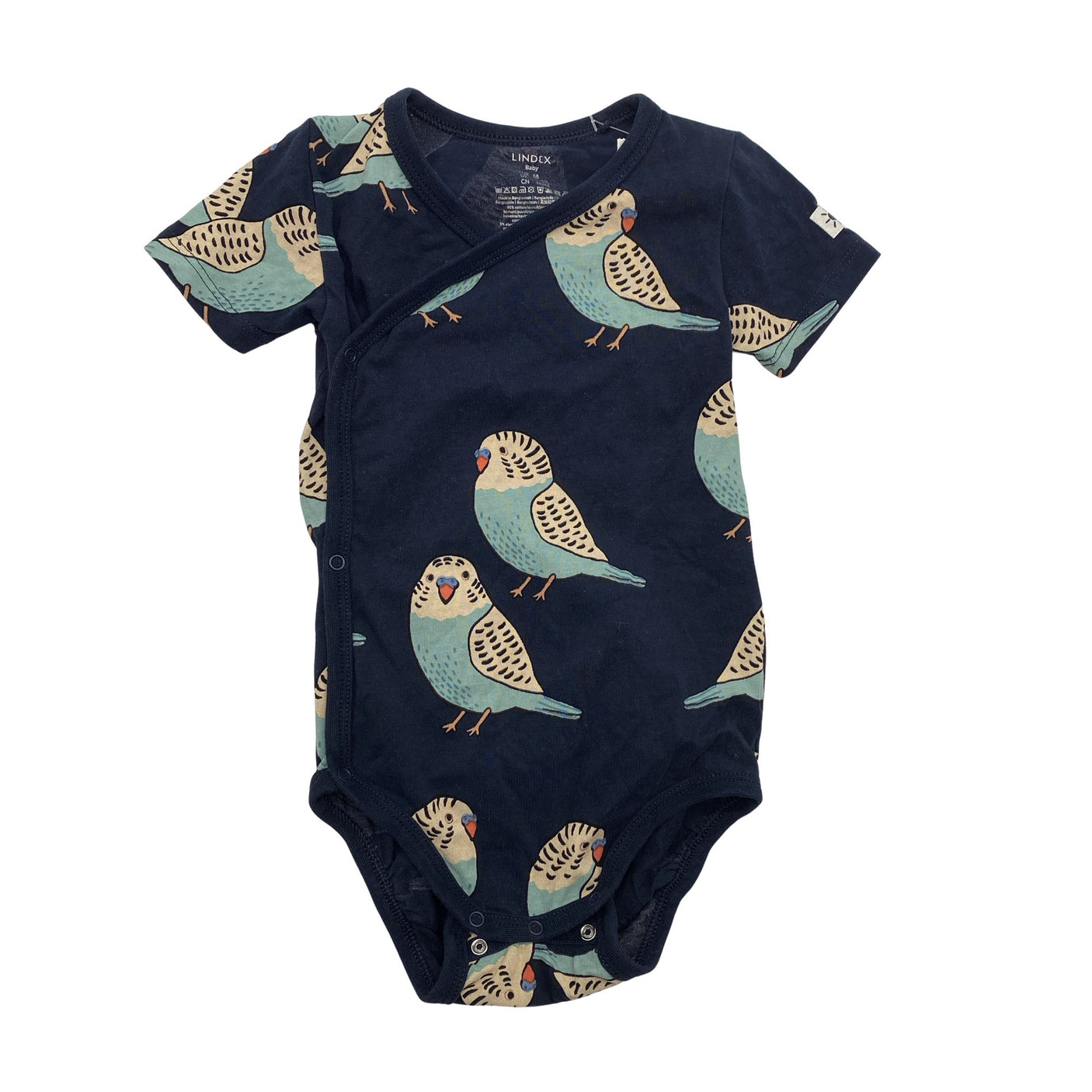 Unisex Lindex - Wrap bodysuit, size 62 - 68 - Blue (1)