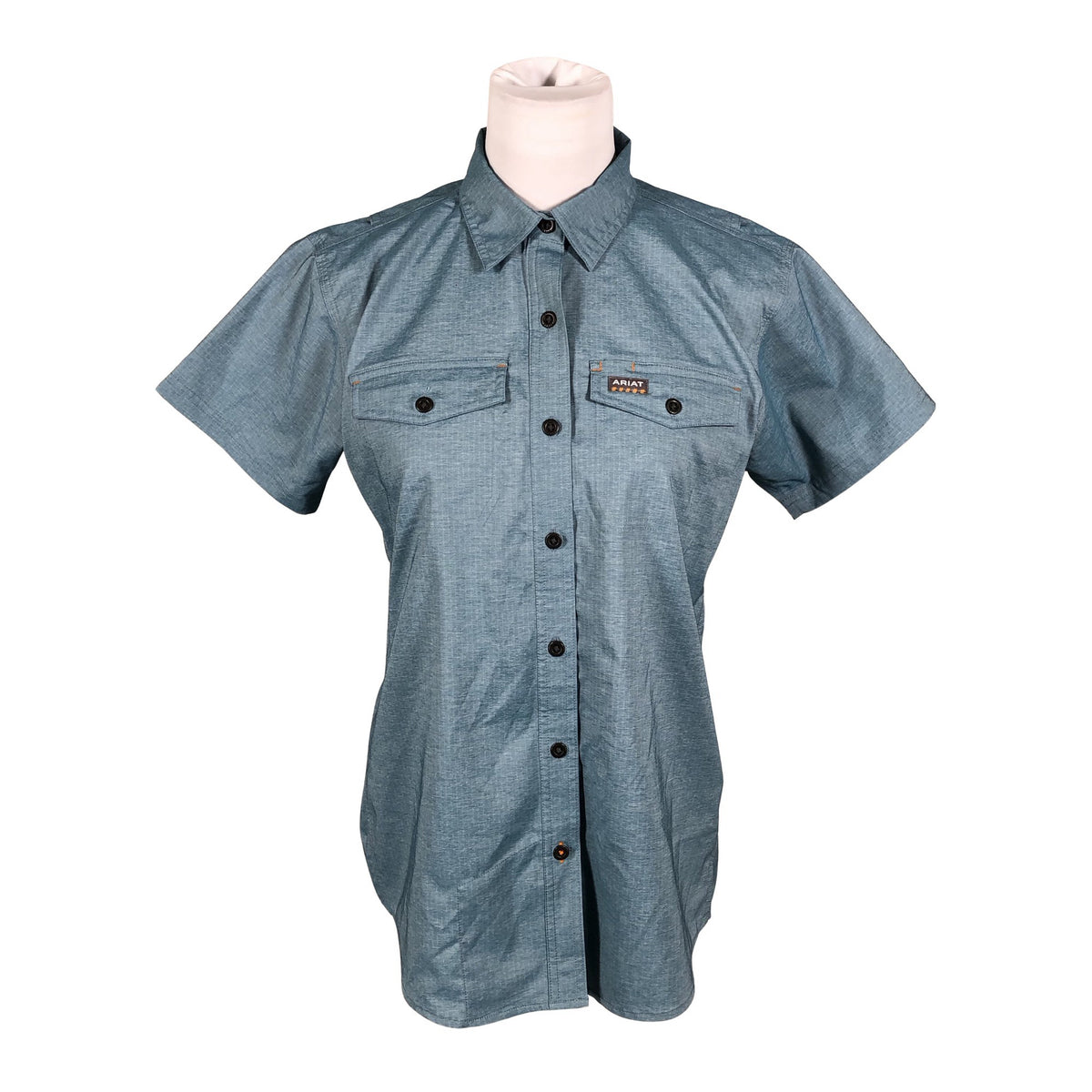 Unisex Ariat - Short-sleeved blouse, size 46 - Light blue (1)