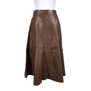Unisex Ouì - Leather skirt, size 36 - Brown (2)