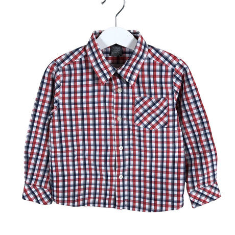 Unisex Kinderit - Collared shirt, size 86 - 92 - Red (2)