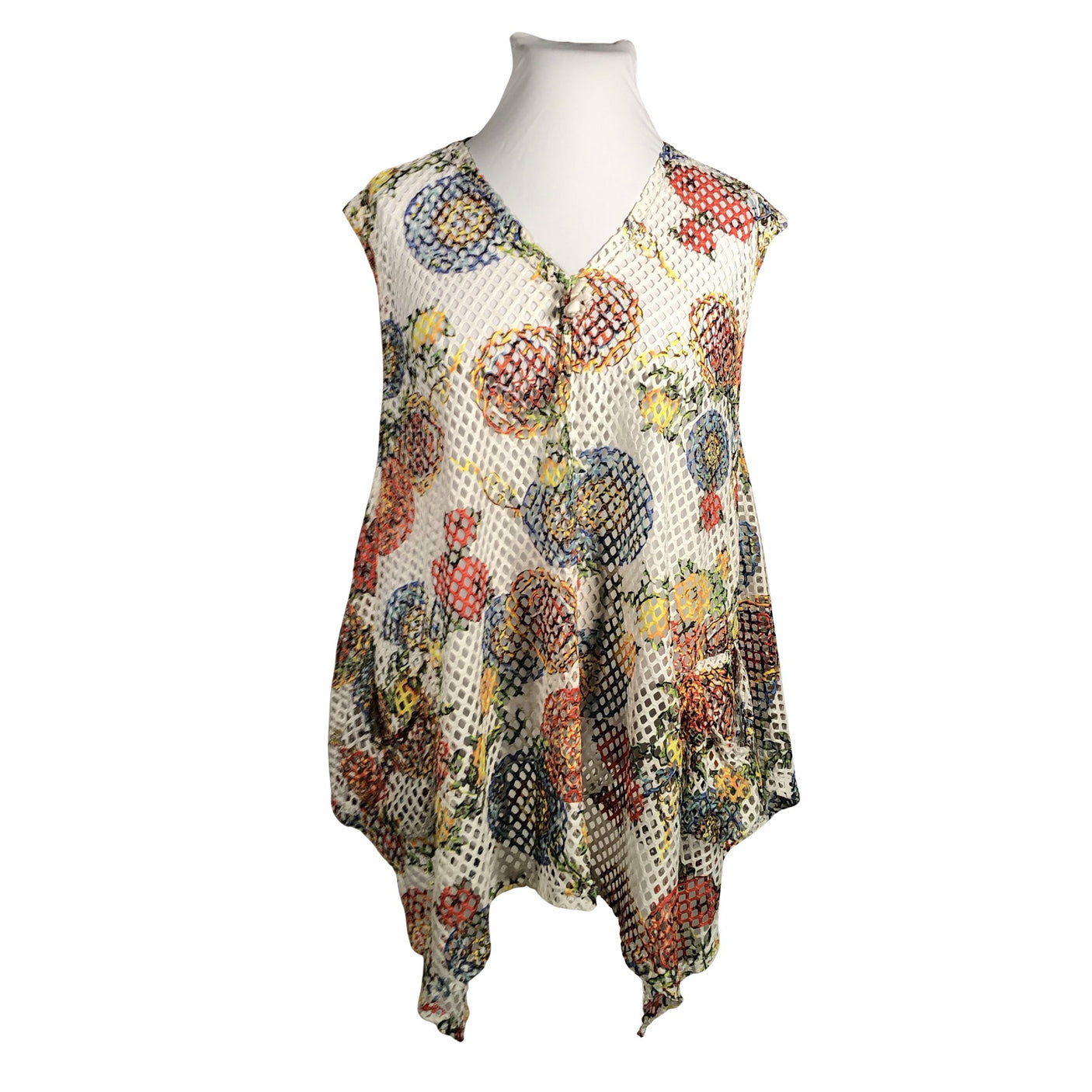 Unisex Handmade - Tricot tunic, size 46 - White (1)