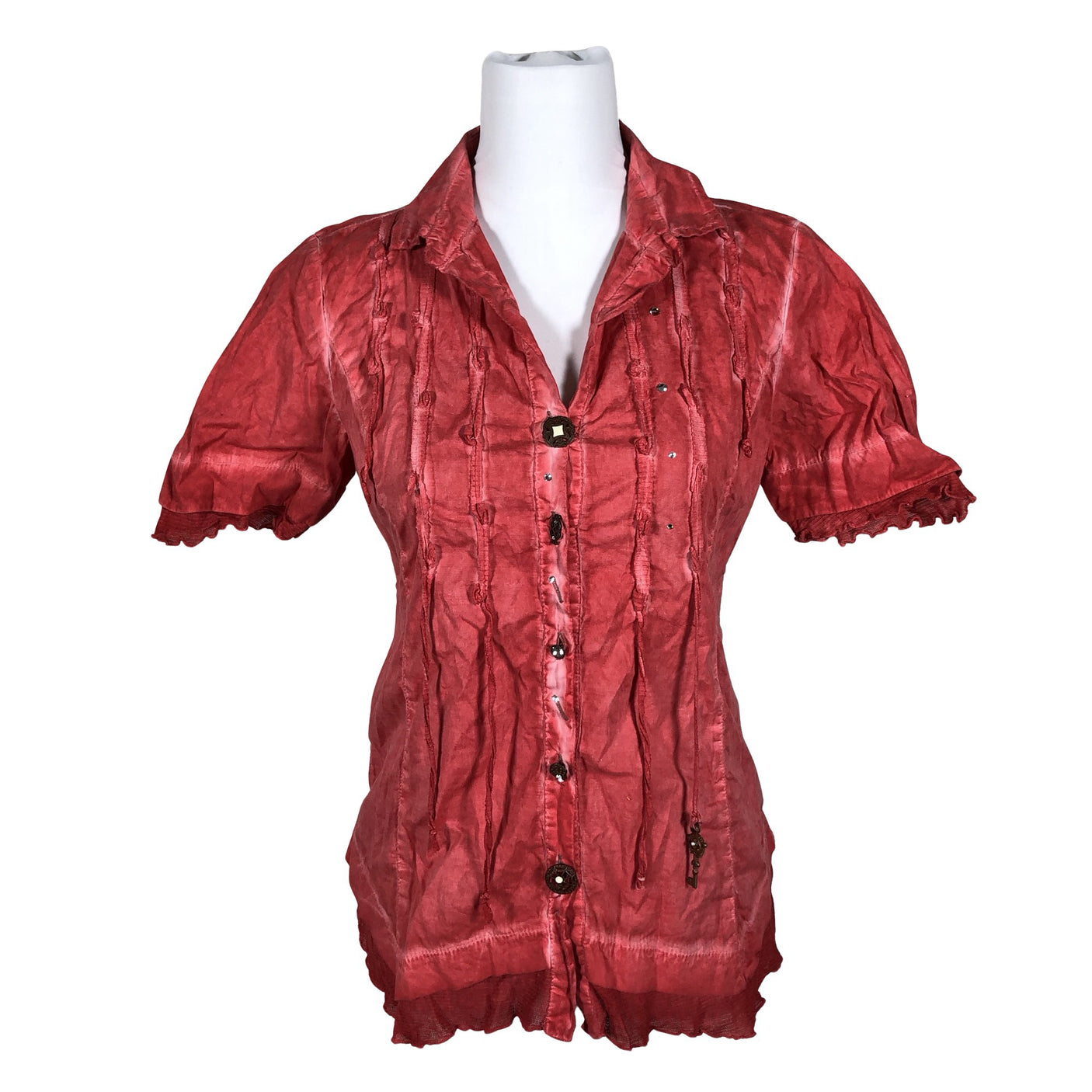 Unisex Elisa Cavaletti - Short-sleeved blouse, size 34 - Red (3)