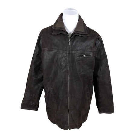 Unisex Big-L - Leather jacket, size XXXXL - Brown ()