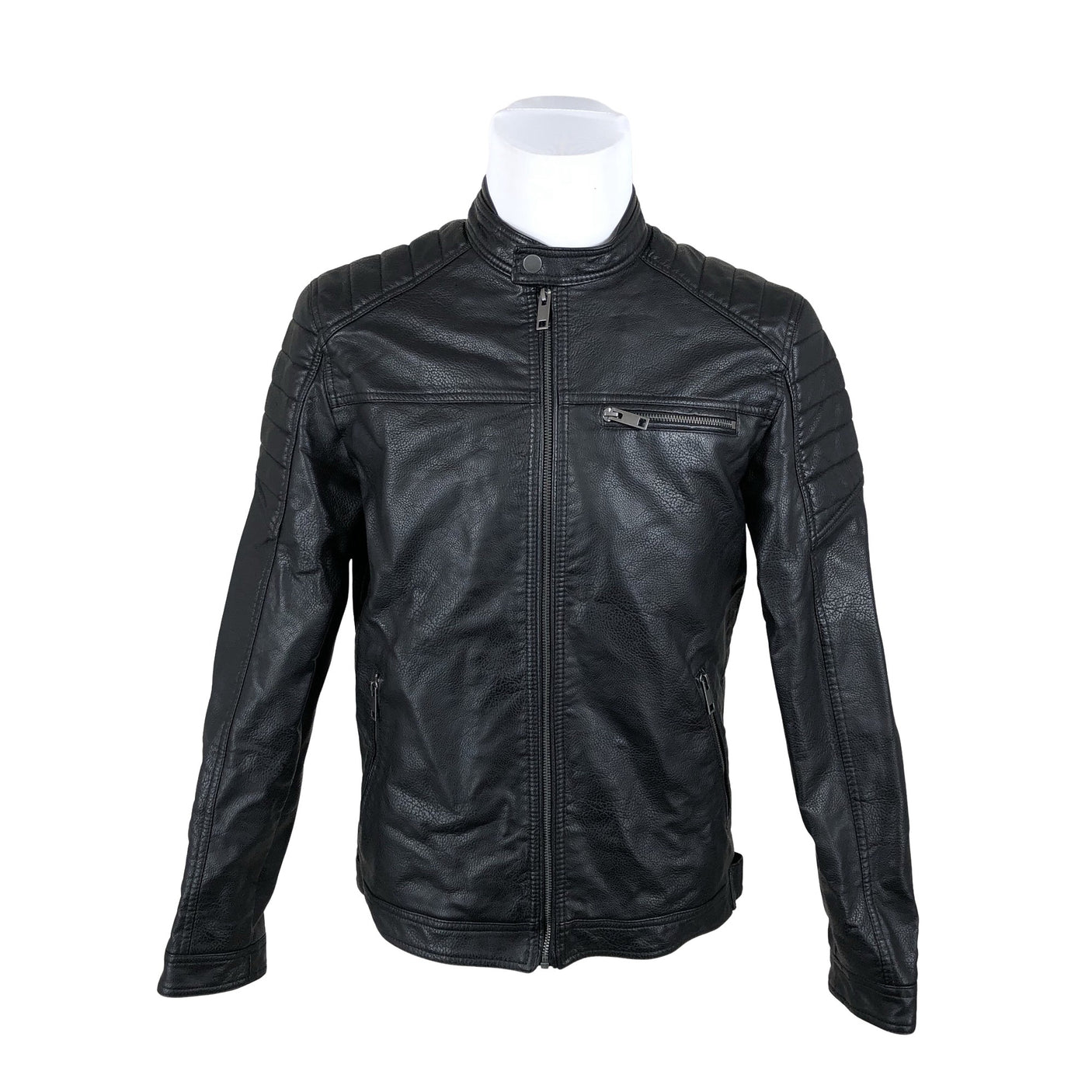 Unisex Jack & Jones - Leather jacket, size L - Black (1)