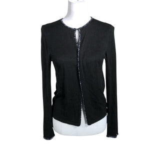 Unisex August Silk - Cardigan, size 36 - Black (1)