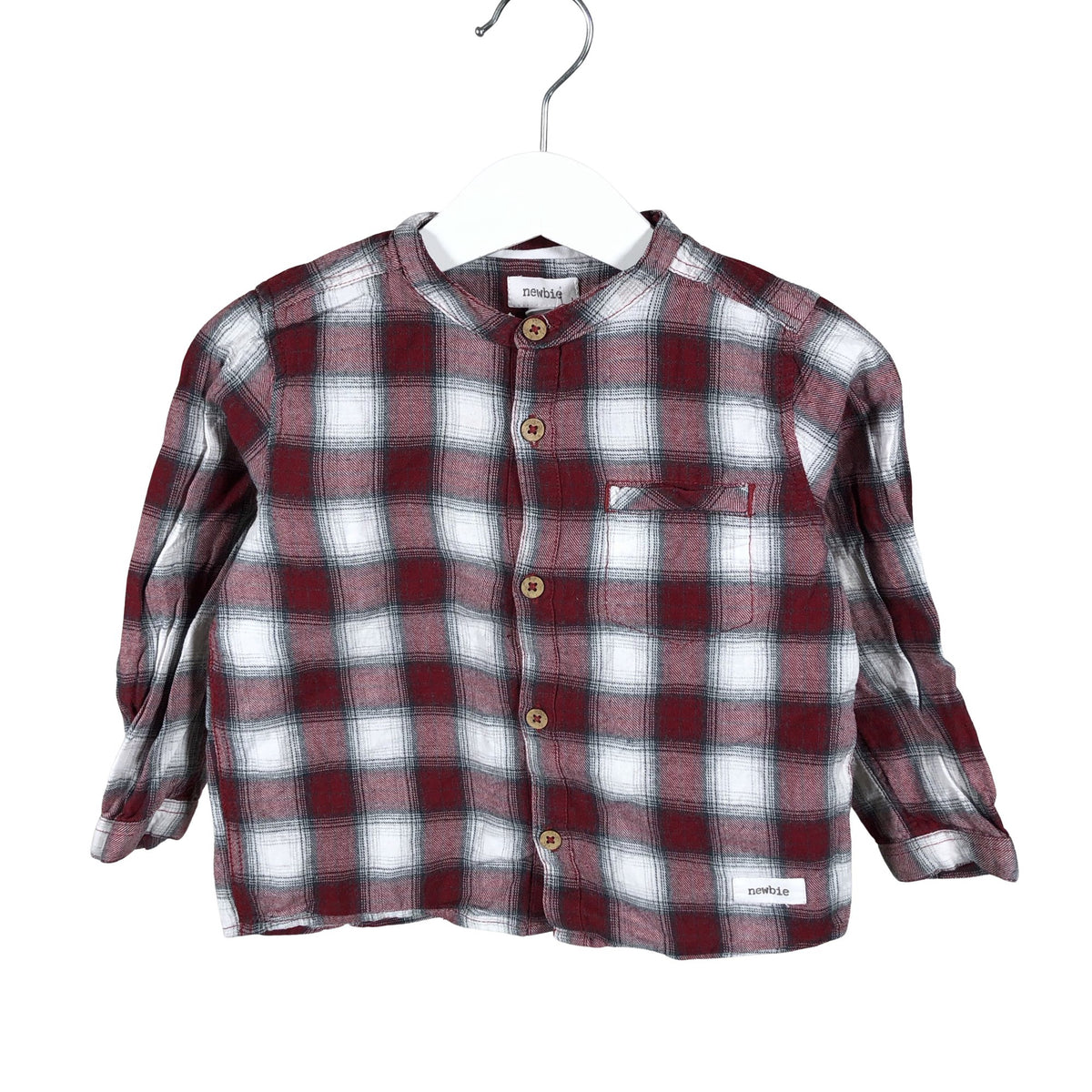 Unisex Newbie - Flannel shirt, size 80 - 86 - Red (1)