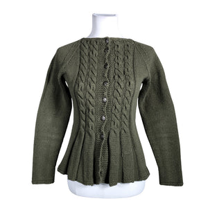 Unisex Handmade - Cardigan, size 32 - Green (1)
