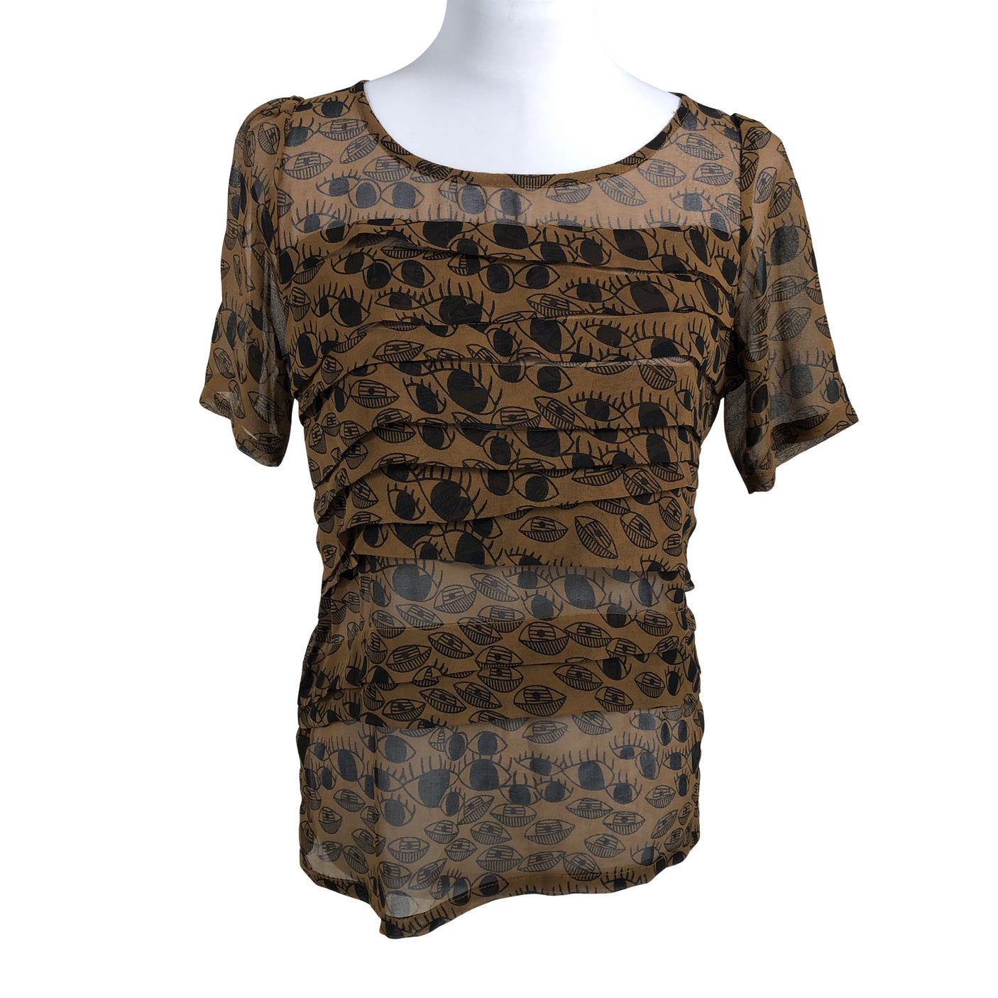 Unisex Nümph - Short-sleeved blouse, size 36 - Brown (1)