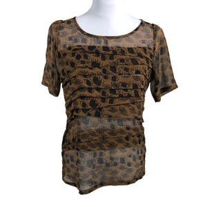 Unisex Nümph - Short-sleeved blouse, size 36 - Brown (1)