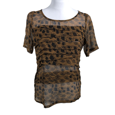 Unisex Nümph - Short-sleeved blouse, size 36 - Brown ()