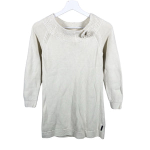 Unisex Polarn O. Pyret - Knit dress, size 146 - 152 - Natural white (1)
