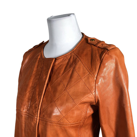 Unisex Massimo Dutti - Leather jacket, size 38 - Orange (2)