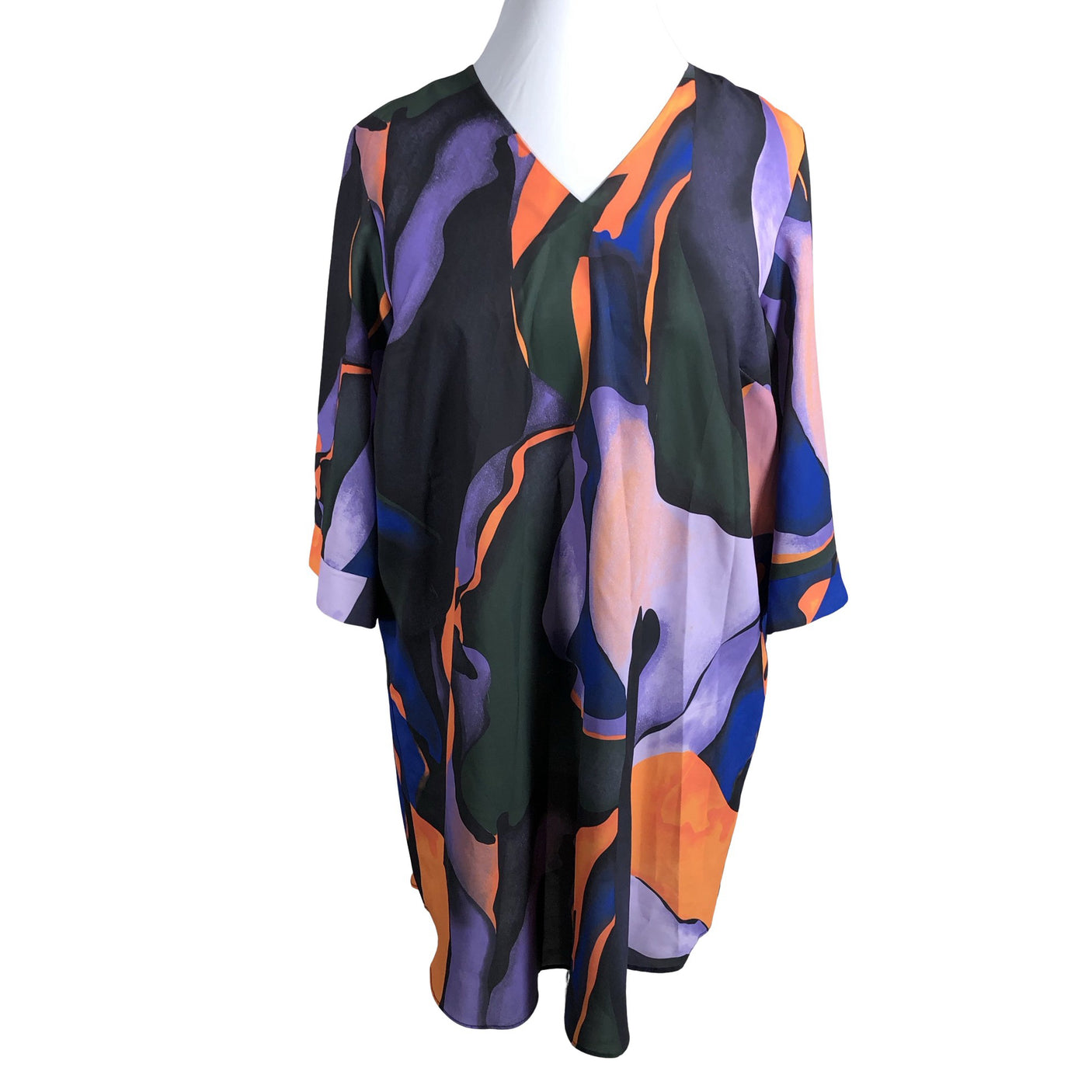 Unisex Zizzi - Schiffon dress, size 42 - Blue (1)