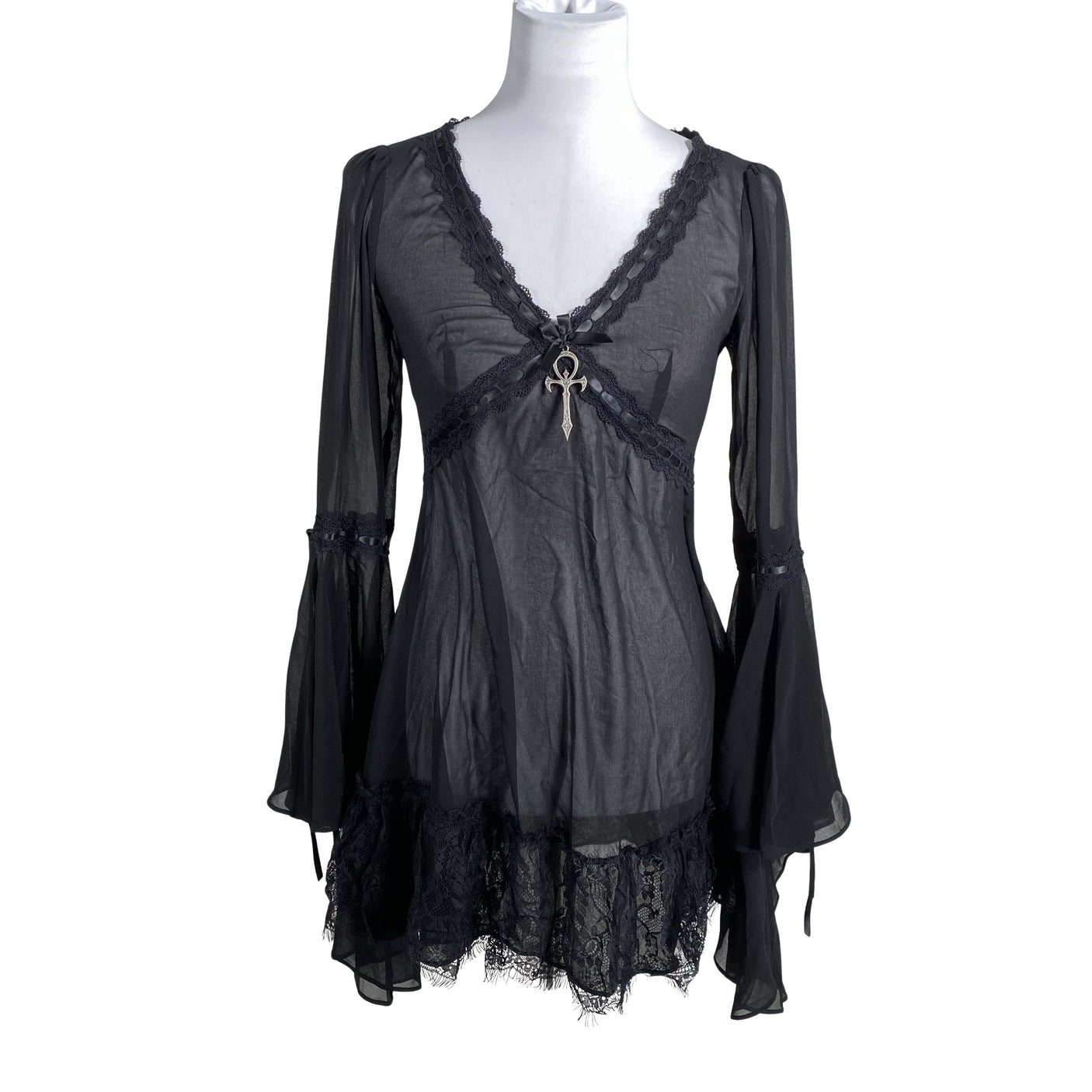 Unisex Widow - Schiffon tunic, size 32 - Black (1)