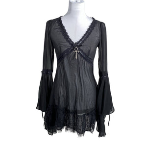 Unisex Widow - Schiffon tunic, size 32 - Black (1)