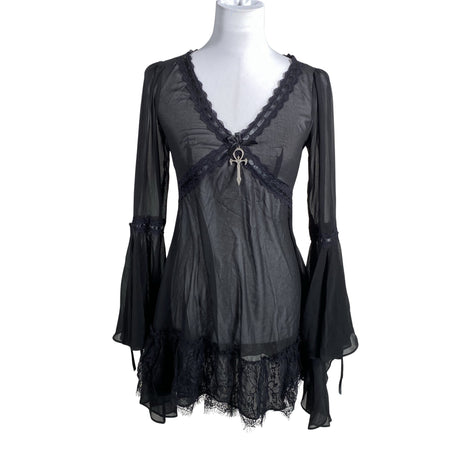 Unisex Widow - Schiffon tunic, size 32 - Black ()