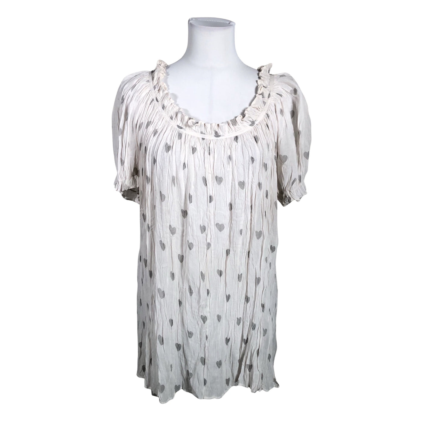 Unisex Saint Tropez - Short-sleeved blouse, size 40 - White (1)