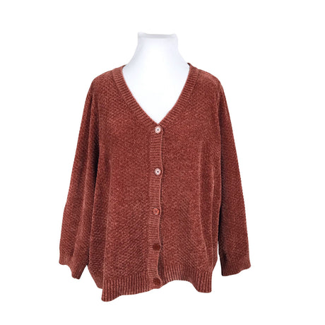 Unisex Ulla Popken - Cardigan, size 50 - Brown ()