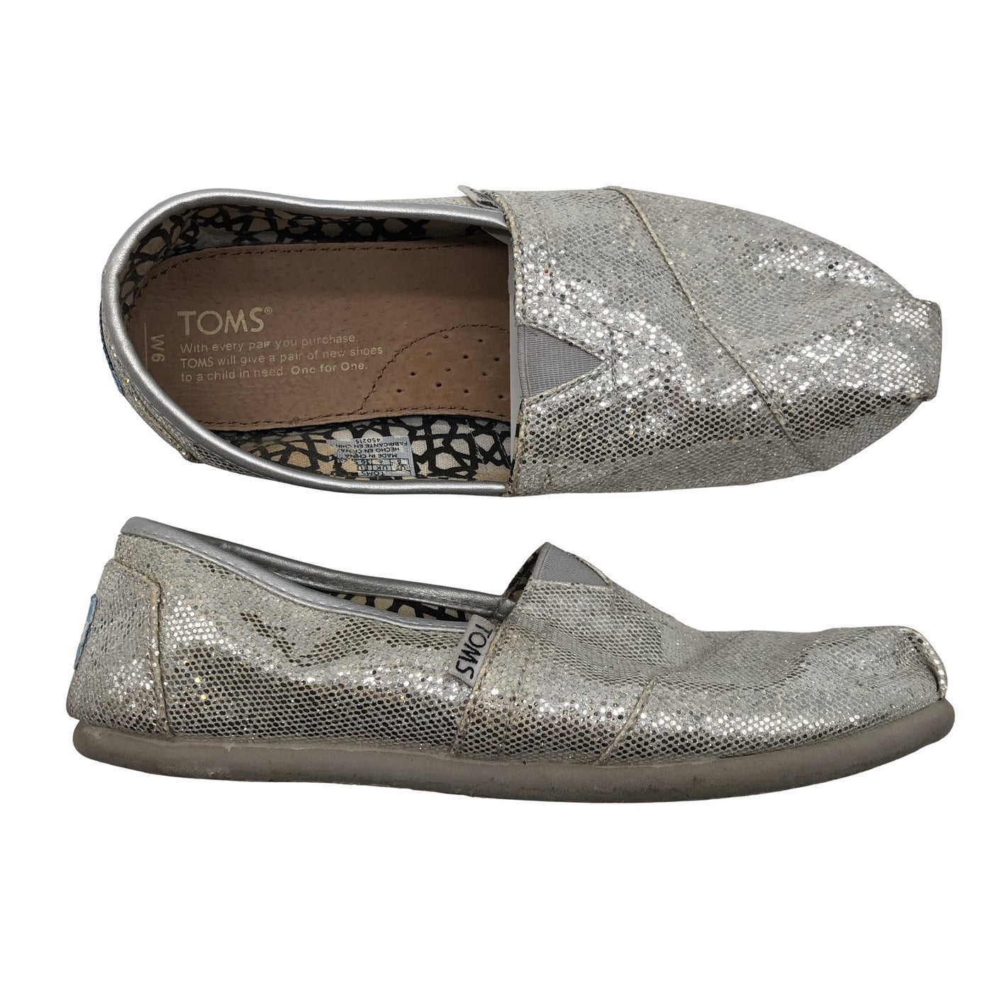 Unisex Toms - Loafers, size 36 - Silver (1)