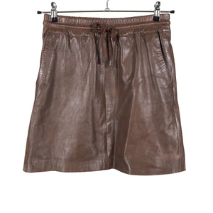 Unisex Depeche - Leather skirt, size 38 - Brown (1)