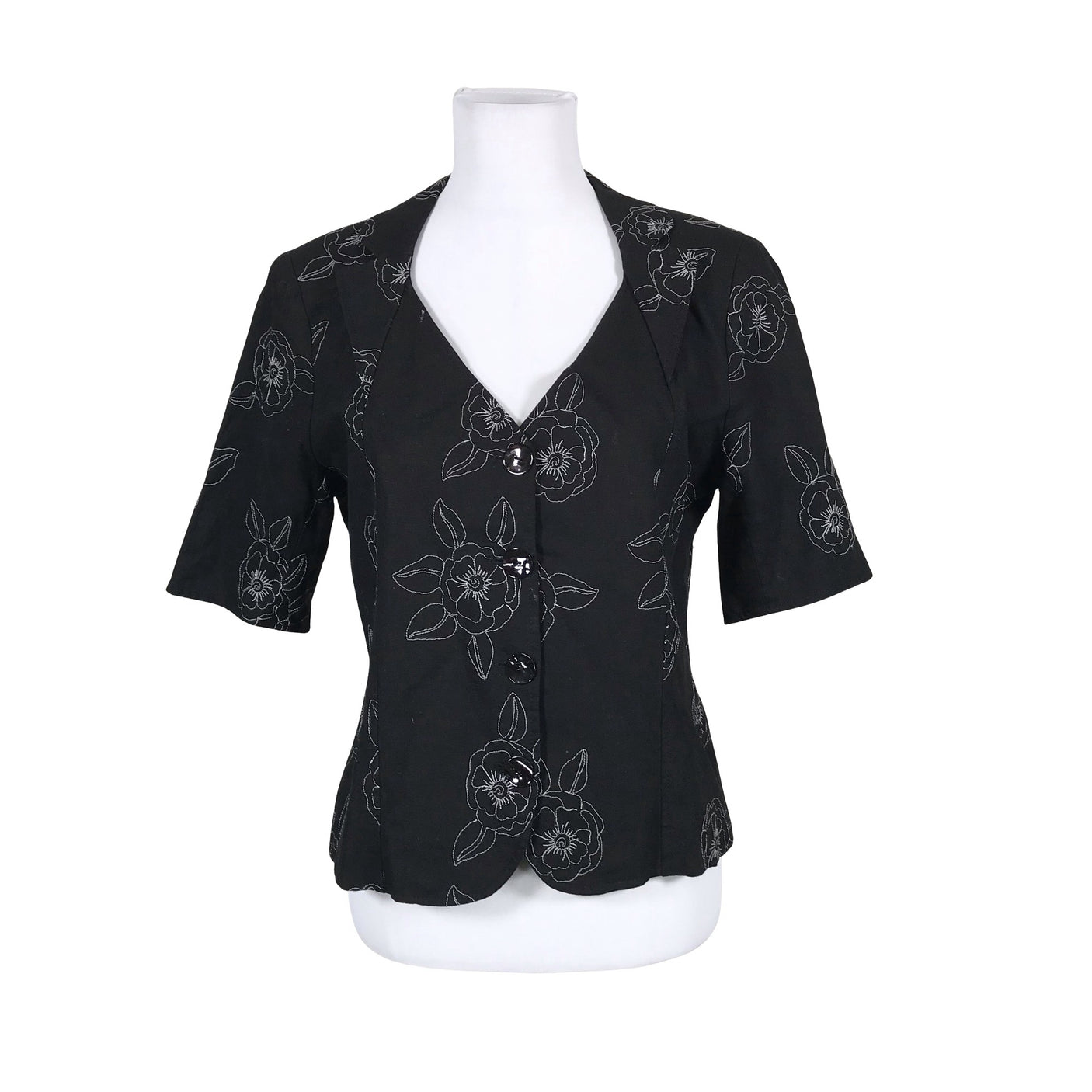 Unisex Ted Nicol - Short-sleeved blouse, size 40 - Black (1)