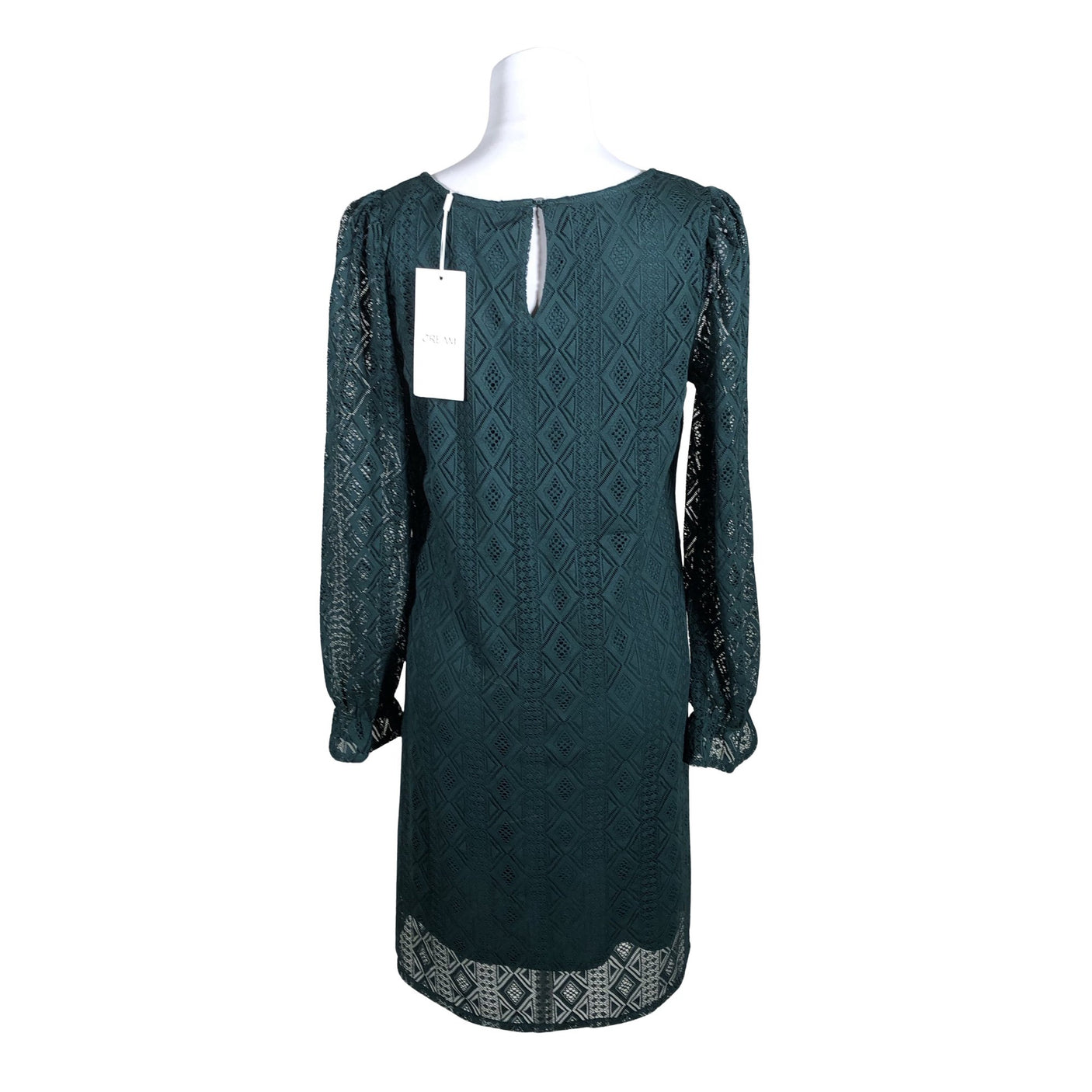Unisex Cream - Schiffon dress, size 34 - Green (2)