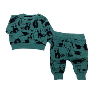 Unisex Next - Sweatshirt and pants set, size 80 - 86 - Green (1)