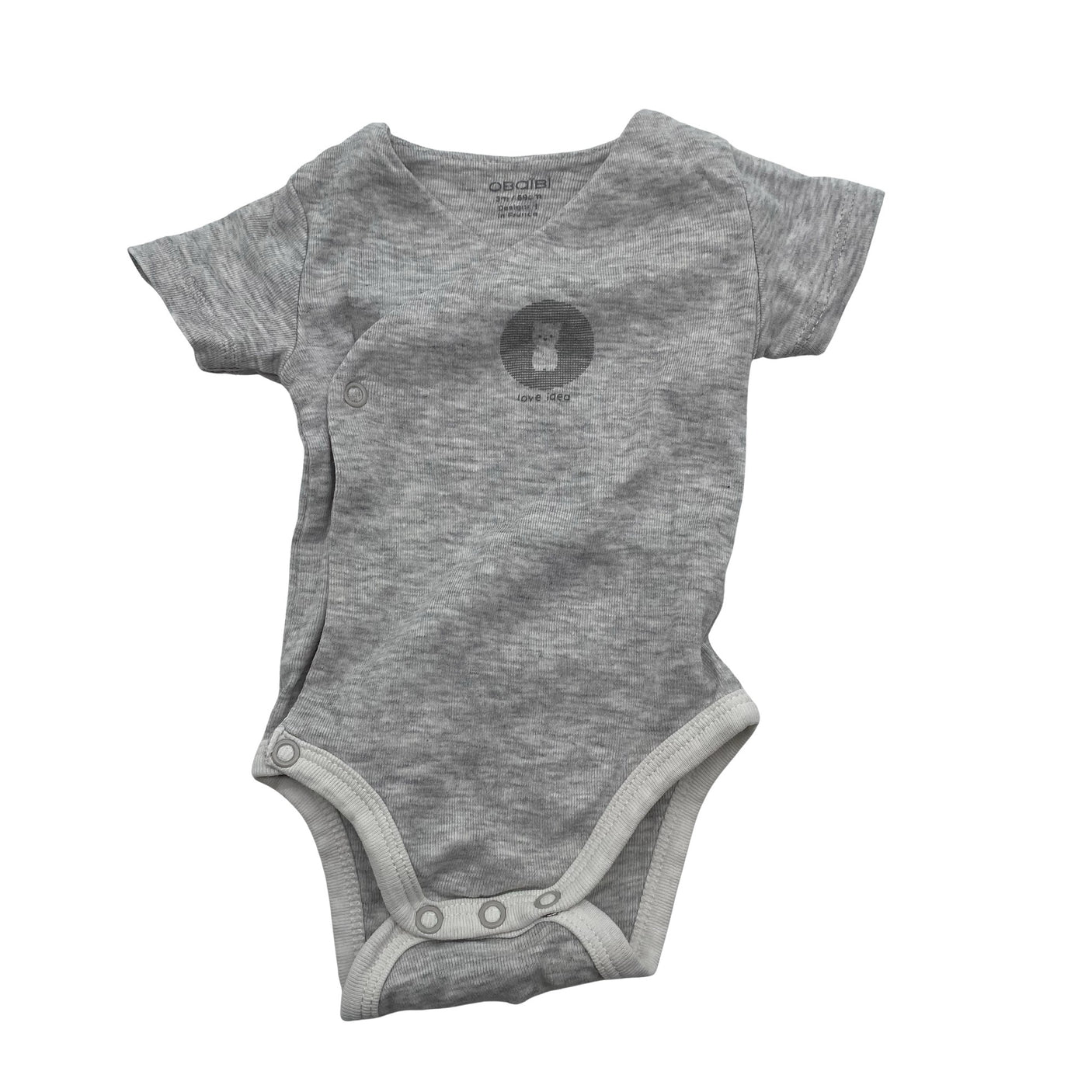 Unisex Obaïbi - Wrap bodysuit, size 56 - 62 - Gray (1)