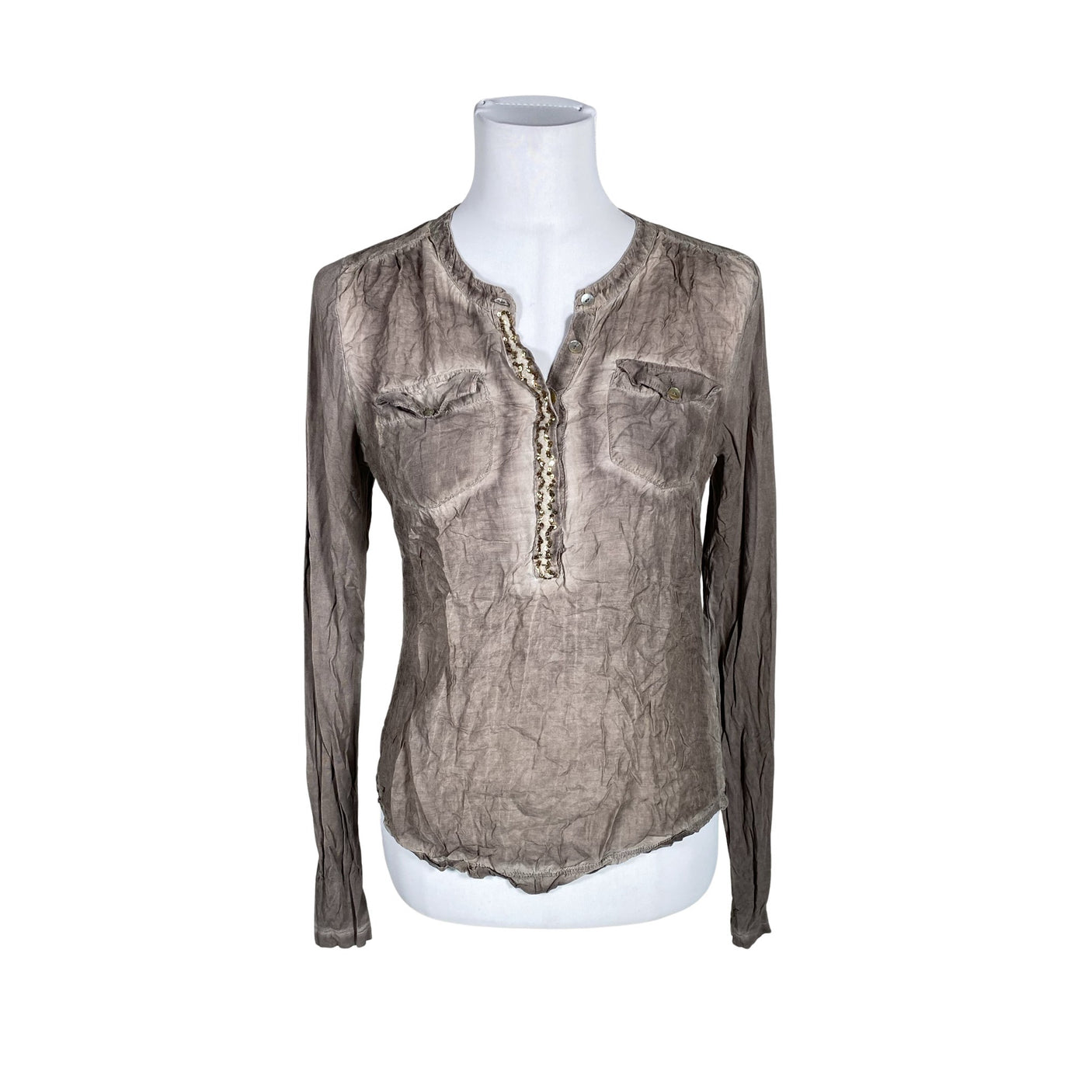 Unisex Cream - Tricot shirt, size 38 - Brown (1)