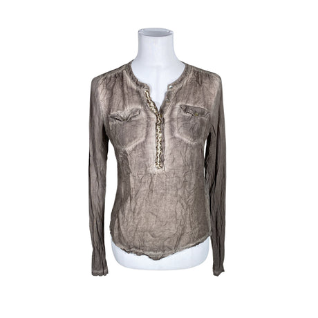 Unisex Cream - Tricot shirt, size 38 - Brown ()