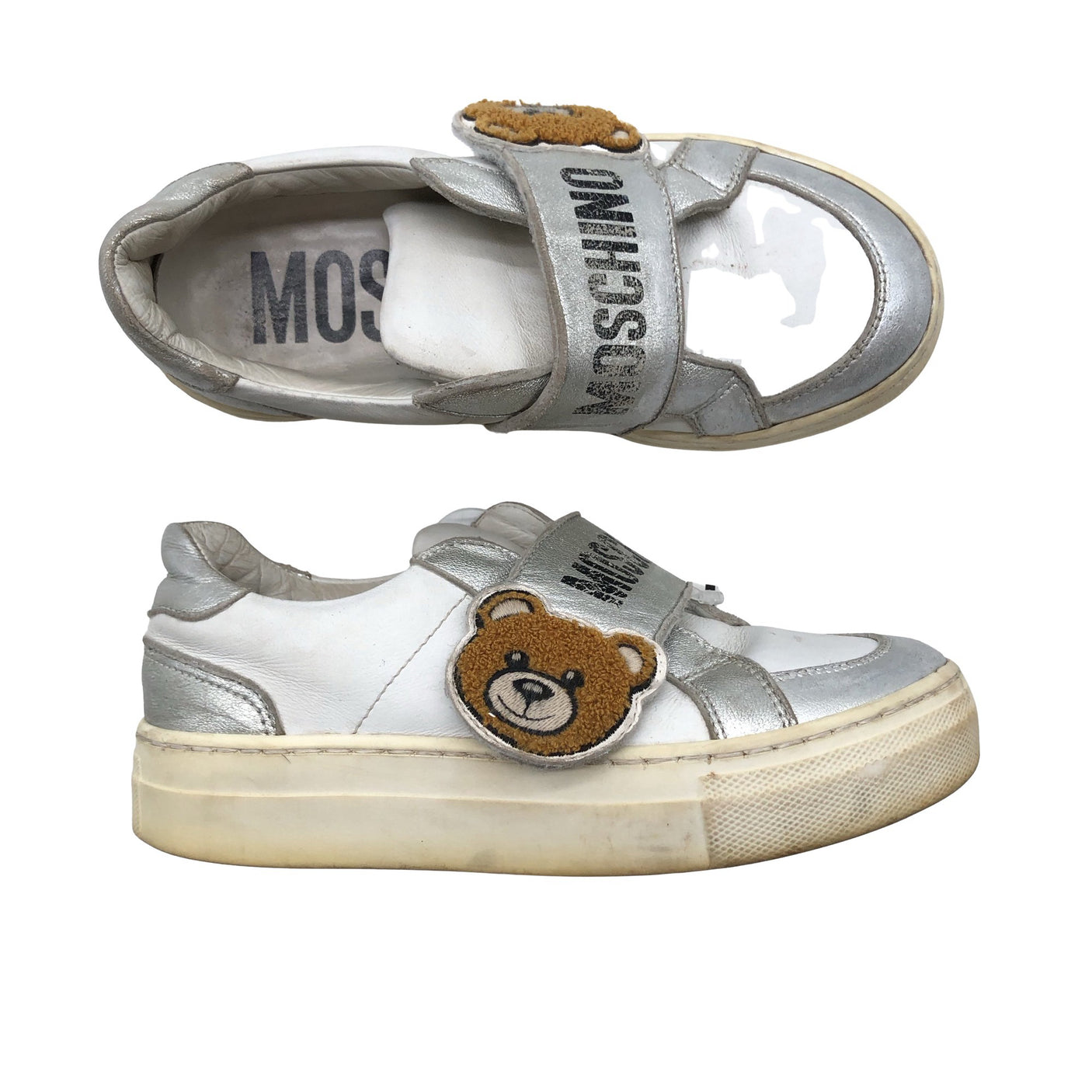 Unisex Moschino Teen - Casual sneakers, size 32 - Silver (1)