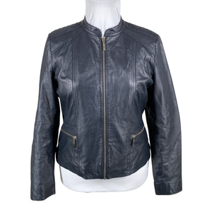 Unisex Your Face - Leather jacket, size 42 - Blue (1)