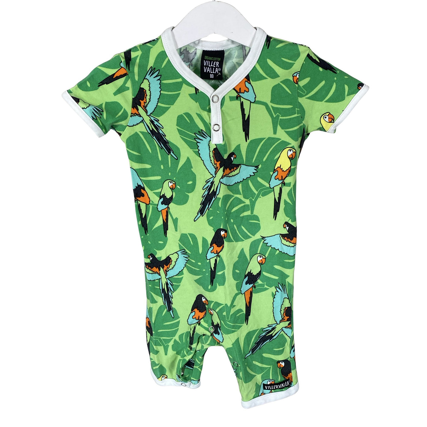 Unisex Villervalla - Short overalls, size 74 - 80 - Green (1)