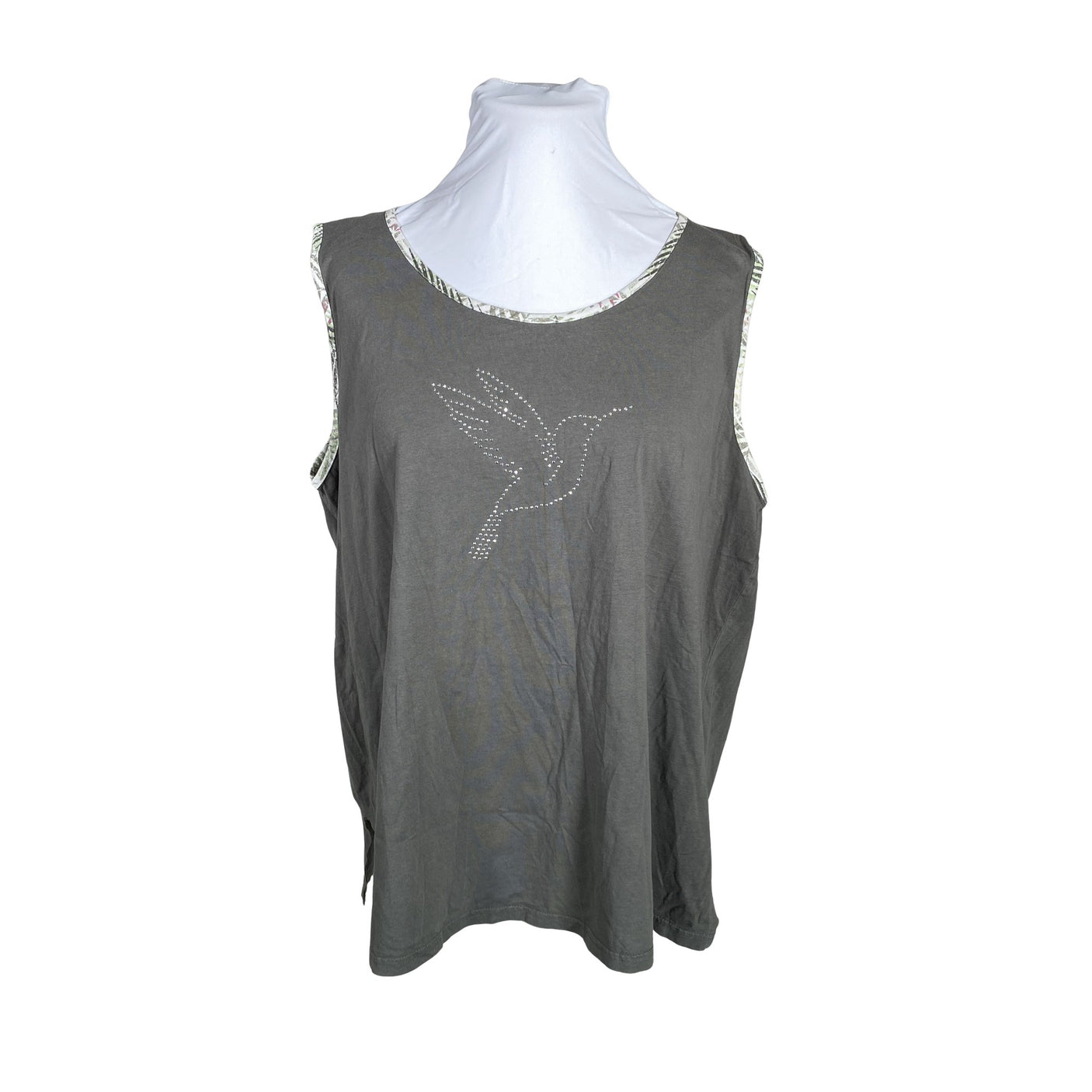 Unisex Ulla Popken - Tricot tank top, size 54 - Green (1)