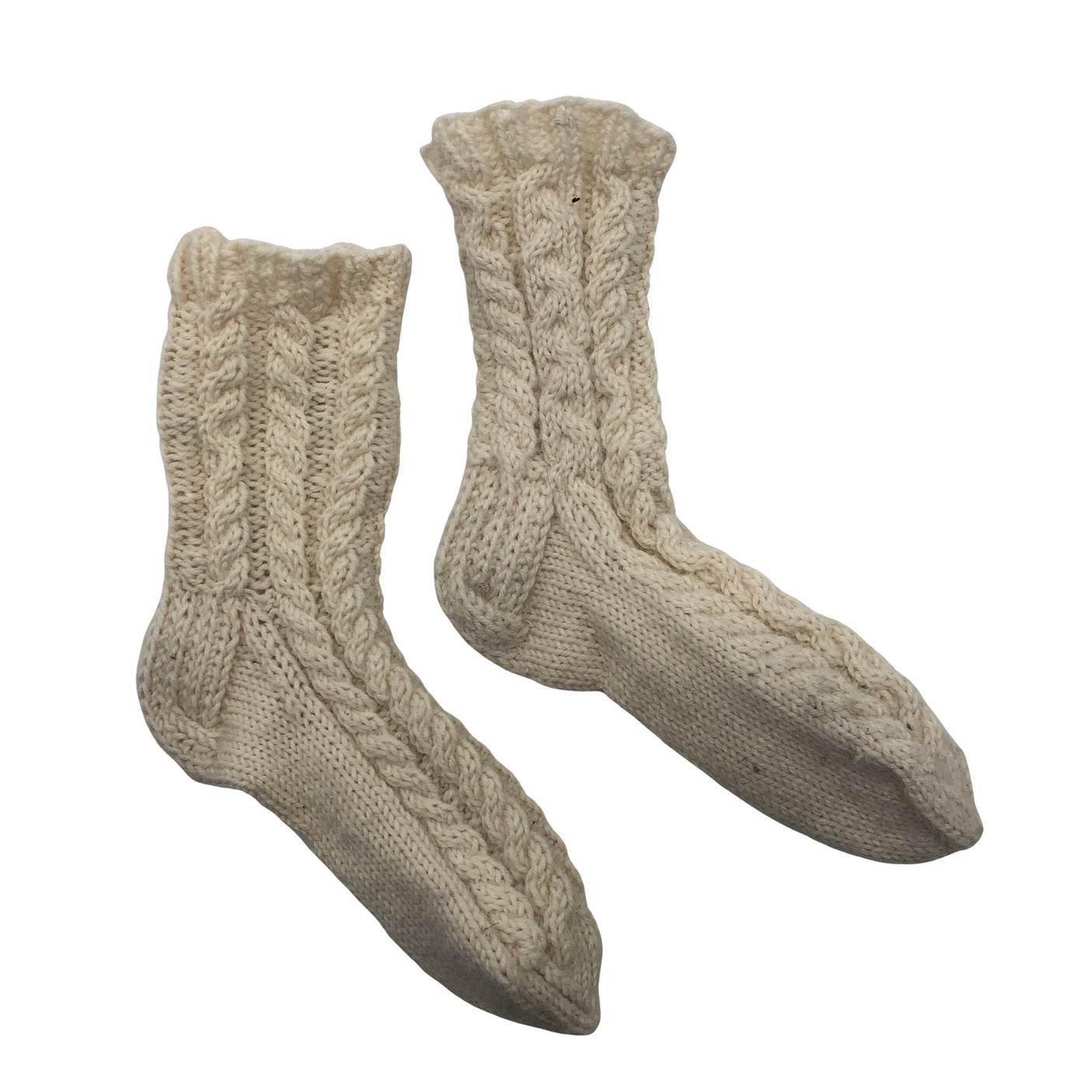 Unisex Handmade - Wool socks, size 35 - Natural white (1)